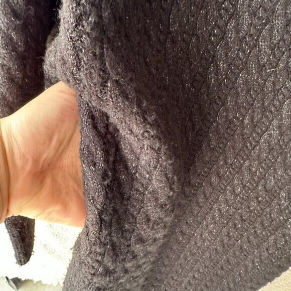 Moussy Mock Neck Knee Lenght Cableloose Knit Sweater Dress Black Fits Large Edgy - Picture 12 of 16